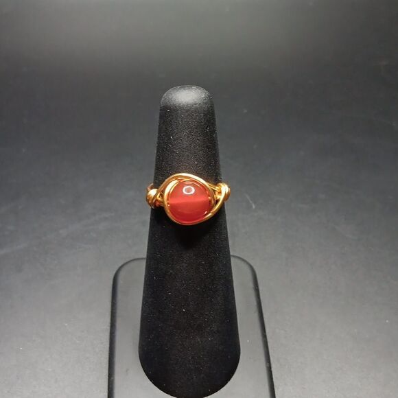 New Carnelian Crystal Gemstone Ring Size 4 New In Box - Picture 1 of 5